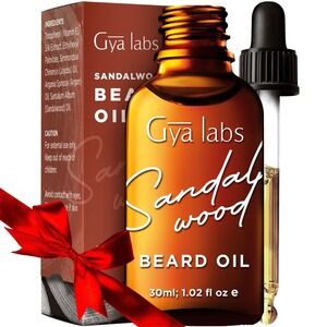 Beard Growth Oil Sandalwood Vitamin E Natural Organic Argan Jojoba Gya Labs